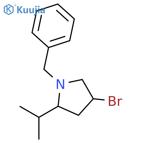 Pyrrolidine, 4-bromo-2-(1-methylethyl)-1-(phenylmethyl)- structure
