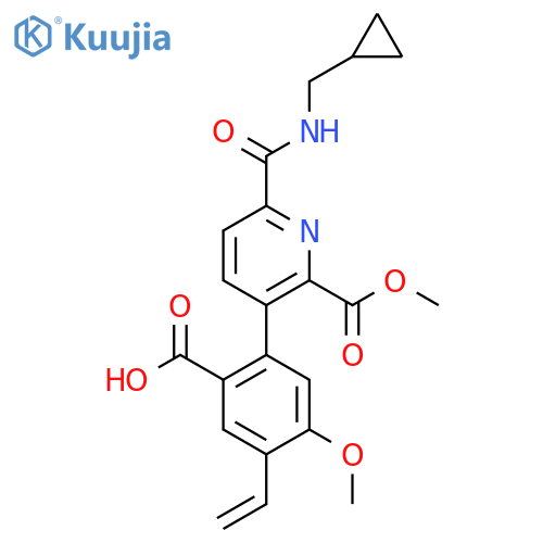 2-(6-((Cyclopropylmethyl)carbamoyl)-2-(methoxycarbonyl)pyridin-3-yl)-4-methoxy-5-vinylbenzoic acid structure