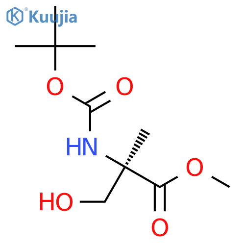 D-Serine, N-[(1,1-dimethylethoxy)carbonyl]-2-methyl-, methyl ester structure
