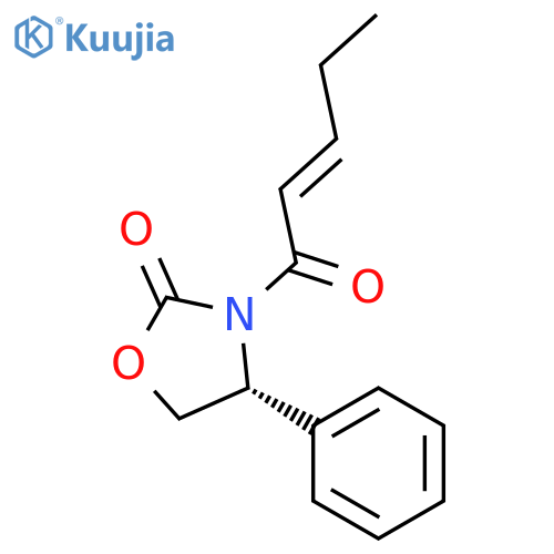 R-(E)-3-(1-Oxo-2-pentenyl)-4-phenyl-2-oxazolidinone structure