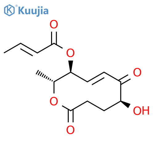 2-Butenoic acid, (2R,3S,7S)-3,6,7,8,9,10-hexahydro-7-hydroxy-2-methyl-6,10-dioxo-2H-oxecin-3-yl ester, (2E)- structure