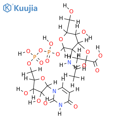 O5'-{2-[2-Acetylamino-O3-((R)-1-carboxy-aethyl)-2-desoxy-alpha-D-glucopyranosyloxy]-1,2-dihydroxy-diphosphoryl}-uridin structure