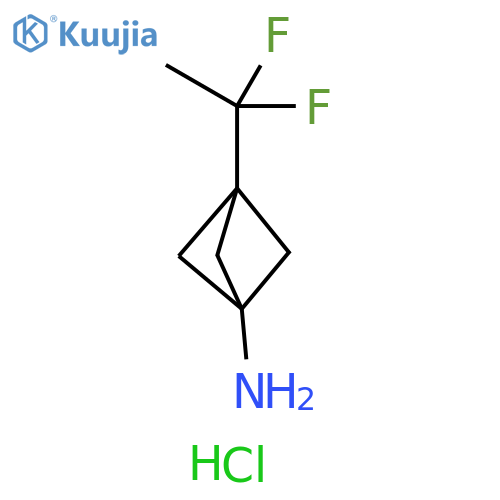 3-(1,1-difluoroethyl)bicyclo[1.1.1]pentan-1-amine;hydrochloride structure