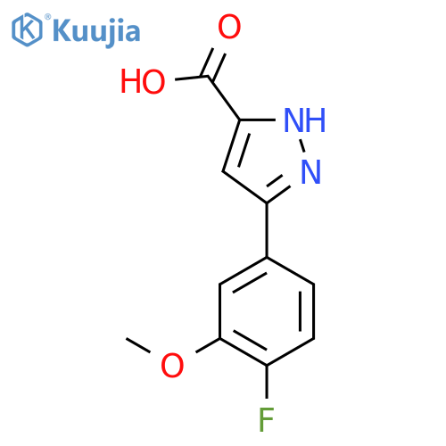 5-(4-fluoro-3-methoxyphenyl)-1H-pyrazole-3-carboxylic acid structure