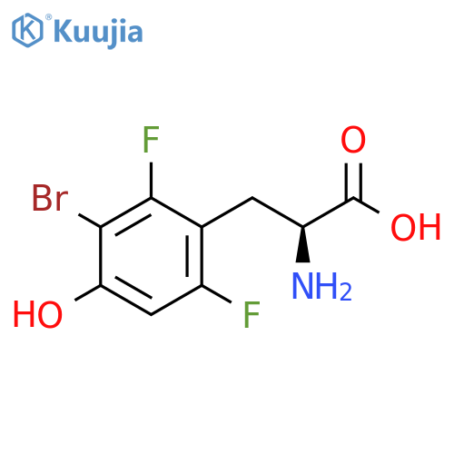 2-amino-3-(3-bromo-2,6-difluoro-4-hydroxyphenyl)propanoic acid structure