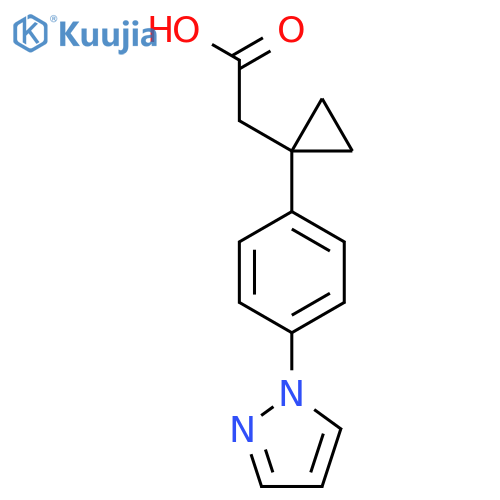 2-{1-4-(1H-pyrazol-1-yl)phenylcyclopropyl}acetic acid structure