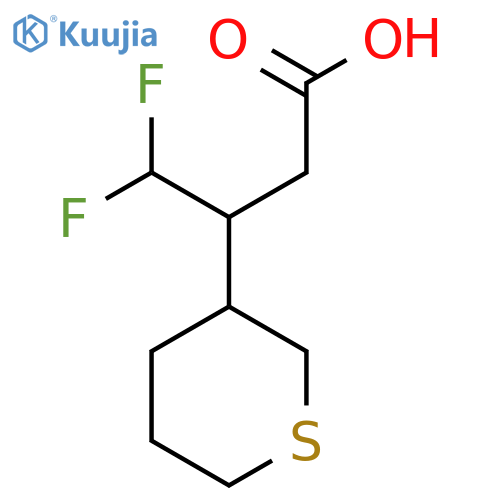 4,4-difluoro-3-(thian-3-yl)butanoic acid structure