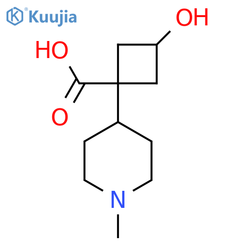3-hydroxy-1-(1-methylpiperidin-4-yl)cyclobutane-1-carboxylic acid structure