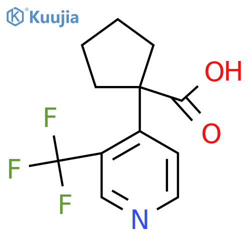 1-3-(trifluoromethyl)pyridin-4-ylcyclopentane-1-carboxylic acid structure