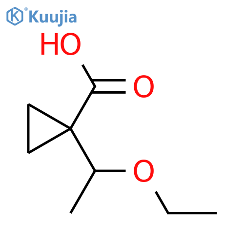 1-(1-ethoxyethyl)cyclopropane-1-carboxylic acid structure