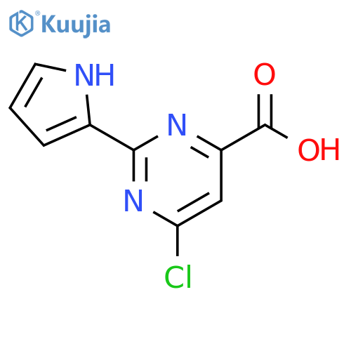 4-Pyrimidinecarboxylic acid, 6-chloro-2-(1H-pyrrol-2-yl)- structure