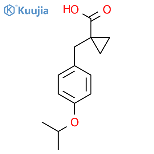 1-{4-(propan-2-yloxy)phenylmethyl}cyclopropane-1-carboxylic acid structure