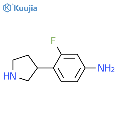 Benzenamine, 3-fluoro-4-(3-pyrrolidinyl)- structure