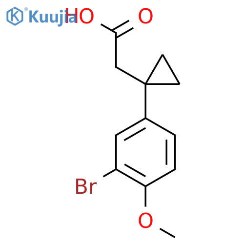 2-1-(3-bromo-4-methoxyphenyl)cyclopropylacetic acid structure