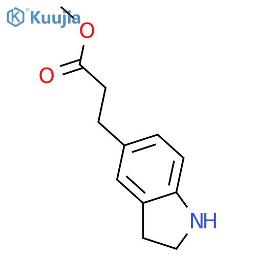 methyl 3-(2,3-dihydro-1H-indol-5-yl)propanoate structure