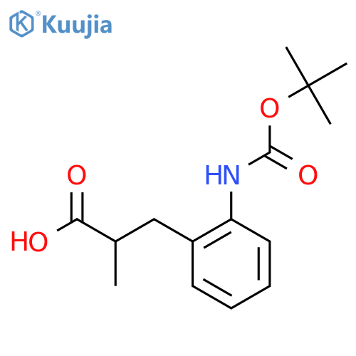 3-(2-{(tert-butoxy)carbonylamino}phenyl)-2-methylpropanoic acid structure