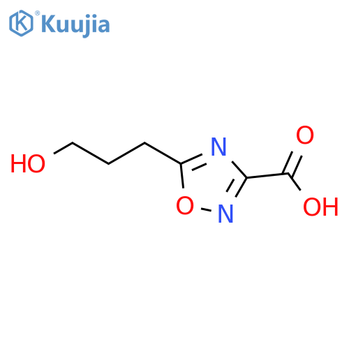 5-(3-hydroxypropyl)-1,2,4-oxadiazole-3-carboxylic acid structure