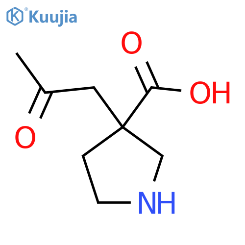 3-(2-Oxopropyl)pyrrolidine-3-carboxylic acid structure