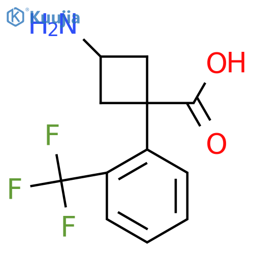 3-amino-1-2-(trifluoromethyl)phenylcyclobutane-1-carboxylic acid structure