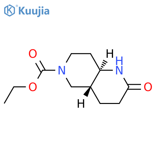 ethyl (4aR,8aR)-2-oxo-decahydro-1,6-naphthyridine-6-carboxylate structure
