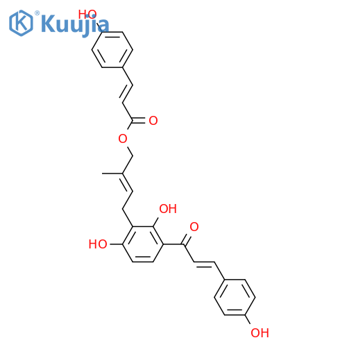 2-Propenoic acid,3-(4-hydroxyphenyl)-,(2E)-4-[2,6-dihydroxy-3-[(2E)-3-(4-hydroxyphenyl)-1-oxo-2-propen-1-yl]phenyl]-2-methyl-2-buten-1-ylester, (2E)- structure