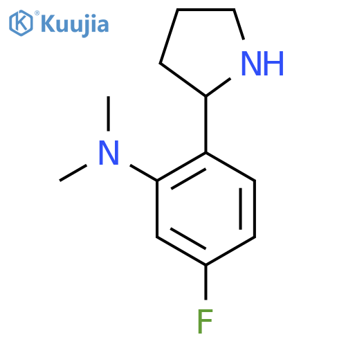 5-fluoro-N,N-dimethyl-2-(pyrrolidin-2-yl)aniline structure
