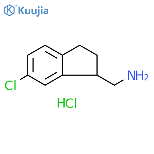 1H-Indene-1-methanamine, 6-chloro-2,3-dihydro-, hydrochloride (1:1) structure
