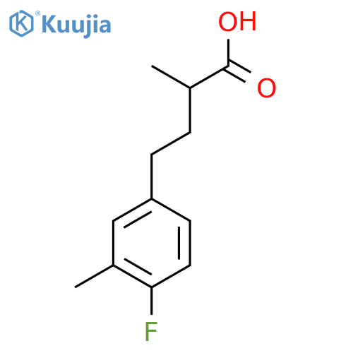 4-(4-fluoro-3-methylphenyl)-2-methylbutanoic acid structure