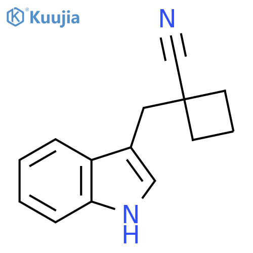 1-(1H-indol-3-yl)methylcyclobutane-1-carbonitrile structure