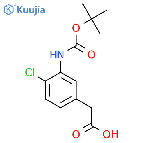 2-(3-{(tert-butoxy)carbonylamino}-4-chlorophenyl)acetic acid structure