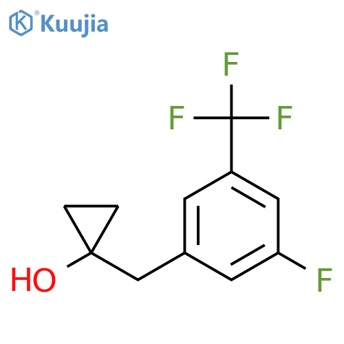 1-{3-fluoro-5-(trifluoromethyl)phenylmethyl}cyclopropan-1-ol structure