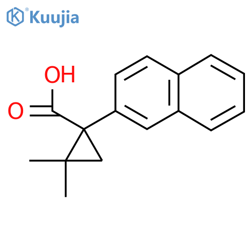 2,2-dimethyl-1-(naphthalen-2-yl)cyclopropane-1-carboxylic acid structure