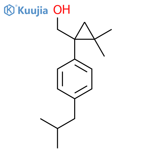 {2,2-dimethyl-1-4-(2-methylpropyl)phenylcyclopropyl}methanol structure