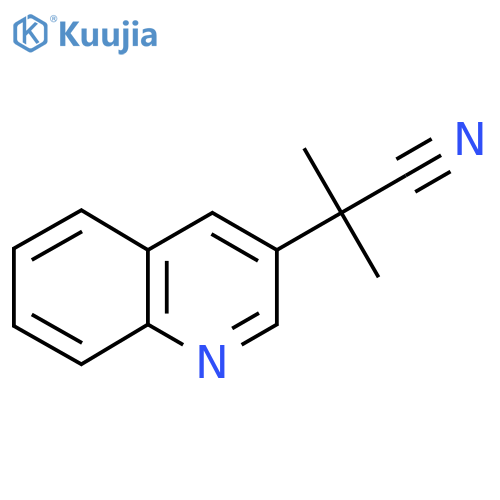 2-methyl-2-(quinolin-3-yl)propanenitrile structure