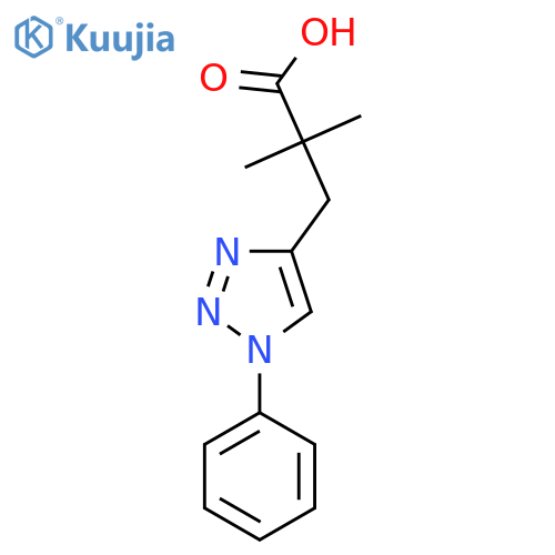 2,2-dimethyl-3-(1-phenyl-1H-1,2,3-triazol-4-yl)propanoic acid structure