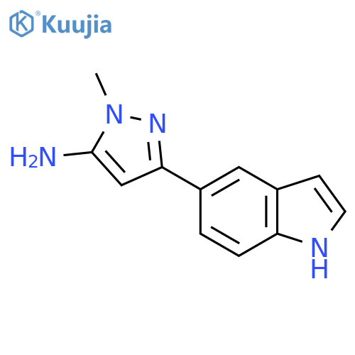 3-(1H-indol-5-yl)-1-methyl-1H-pyrazol-5-amine structure