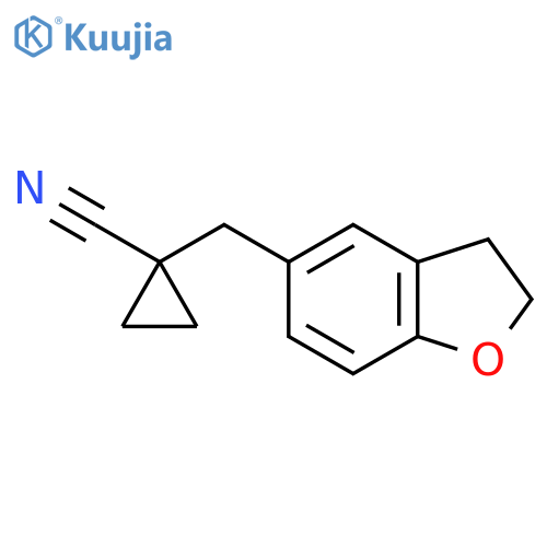 1-(2,3-dihydro-1-benzofuran-5-yl)methylcyclopropane-1-carbonitrile structure