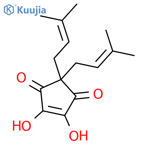 4-Cyclopentene-1,3-dione, 4,5-dihydroxy-2,2-bis(3-methyl-2-butenyl)- structure
