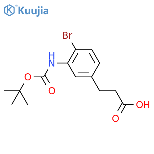 3-(4-bromo-3-{(tert-butoxy)carbonylamino}phenyl)propanoic acid structure