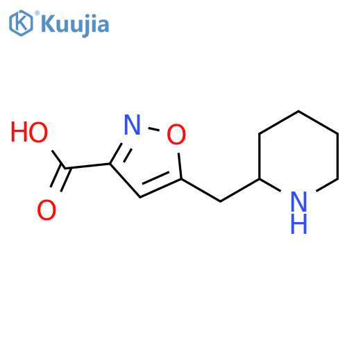 5-(piperidin-2-yl)methyl-1,2-oxazole-3-carboxylic acid structure
