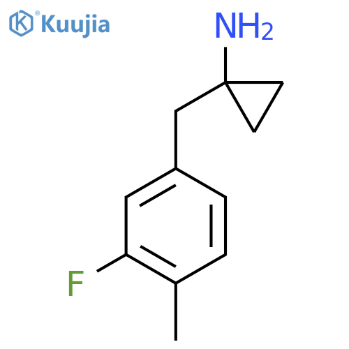 1-(3-fluoro-4-methylphenyl)methylcyclopropan-1-amine structure