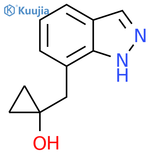 1-(1H-indazol-7-yl)methylcyclopropan-1-ol structure