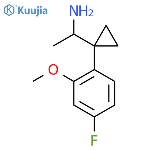 1-1-(4-fluoro-2-methoxyphenyl)cyclopropylethan-1-amine structure