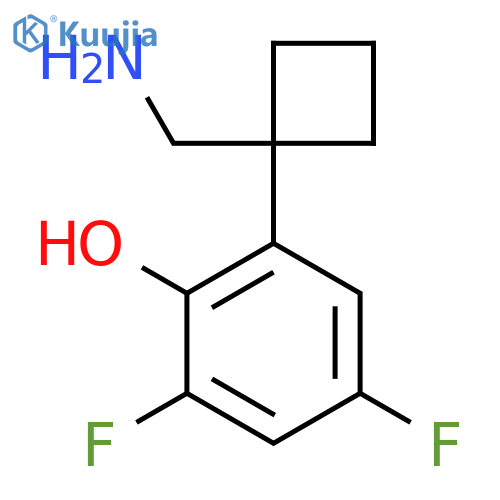 2-1-(aminomethyl)cyclobutyl-4,6-difluorophenol structure