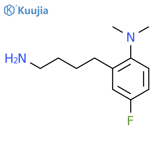 2-(4-aminobutyl)-4-fluoro-N,N-dimethylaniline structure