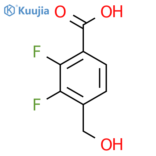 2,3-Difluoro-4-(hydroxymethyl)benzoic acid structure