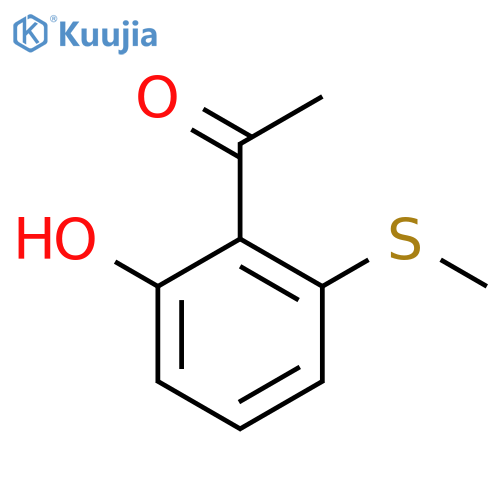 1-2-hydroxy-6-(methylsulfanyl)phenylethan-1-one structure
