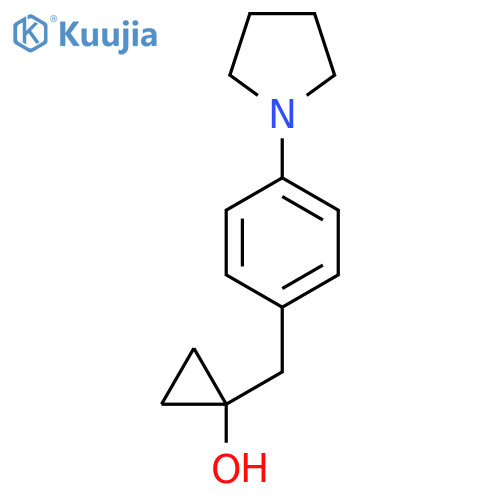 1-{4-(pyrrolidin-1-yl)phenylmethyl}cyclopropan-1-ol structure