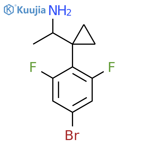 1-1-(4-bromo-2,6-difluorophenyl)cyclopropylethan-1-amine structure