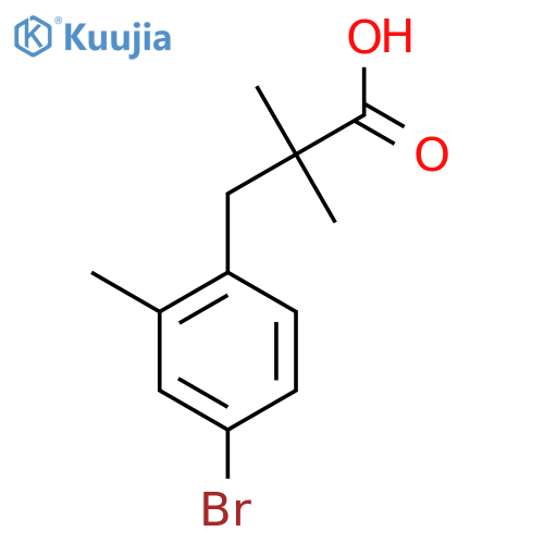3-(4-bromo-2-methylphenyl)-2,2-dimethylpropanoic acid structure